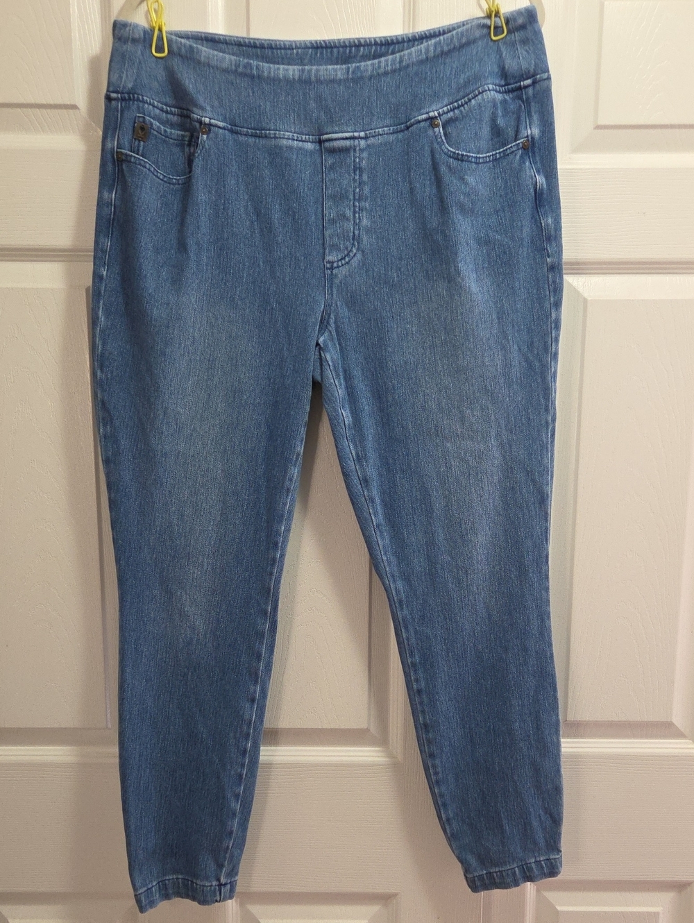Belle by Kim Gravel Blue Pull-On Jeggings W/Back Zippers